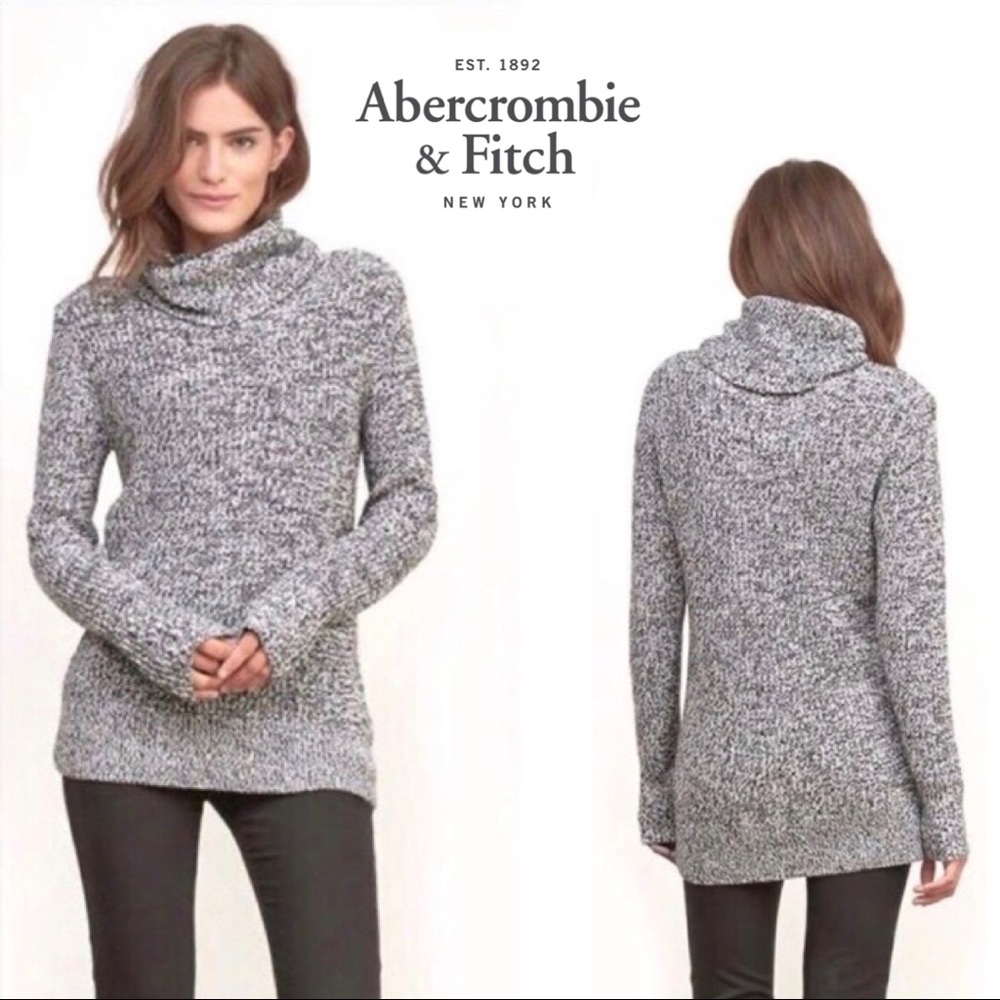 Abercrombie & Fitch Cowl Neck Gray Sweater